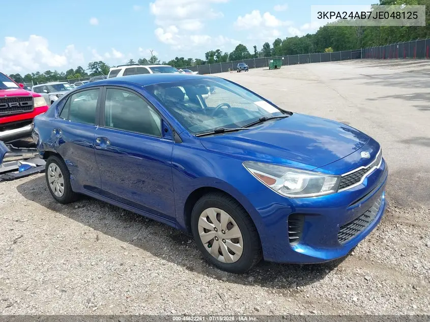 2018 Kia Rio S VIN: 3KPA24AB7JE048125 Lot: 45622261