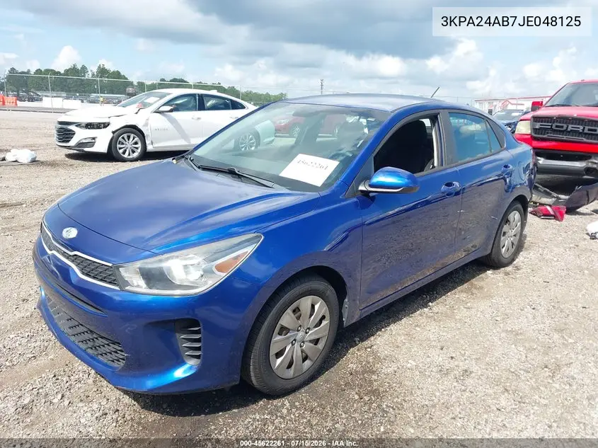 2018 Kia Rio S VIN: 3KPA24AB7JE048125 Lot: 45622261