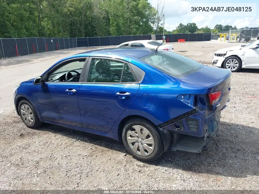 2018 Kia Rio S VIN: 3KPA24AB7JE048125 Lot: 45622261
