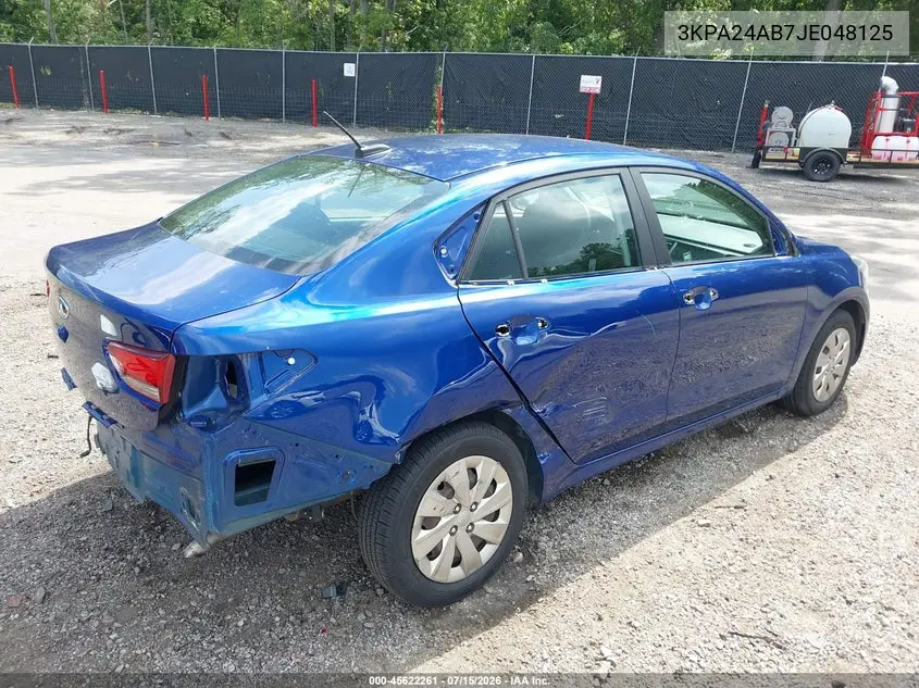 2018 Kia Rio S VIN: 3KPA24AB7JE048125 Lot: 45622261
