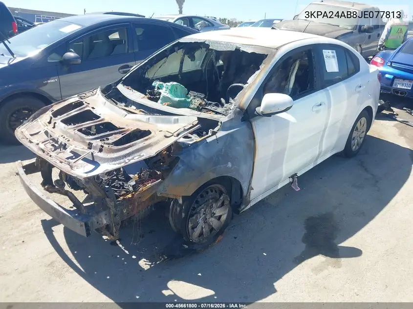 2018 Kia Rio S VIN: 3KPA24AB8JE077813 Lot: 45661800