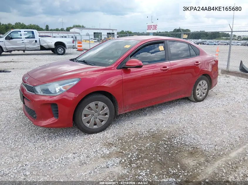 2019 Kia Rio S VIN: 3KPA24AB4KE165680 Lot: 45595971