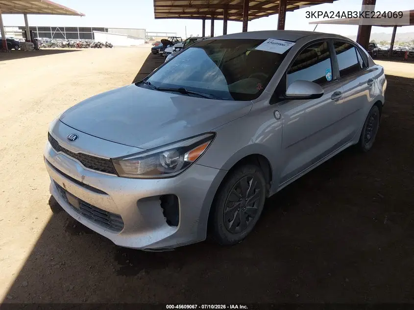 2019 Kia Rio S VIN: 3KPA24AB3KE224069 Lot: 45609067