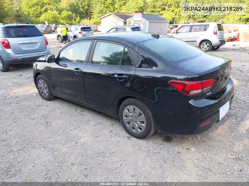 2019 Kia Rio S VIN: 3KPA24AB9KE218289 Lot: 45612721