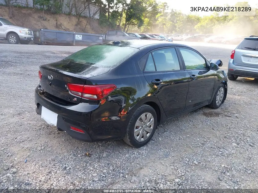 2019 Kia Rio S VIN: 3KPA24AB9KE218289 Lot: 45612721