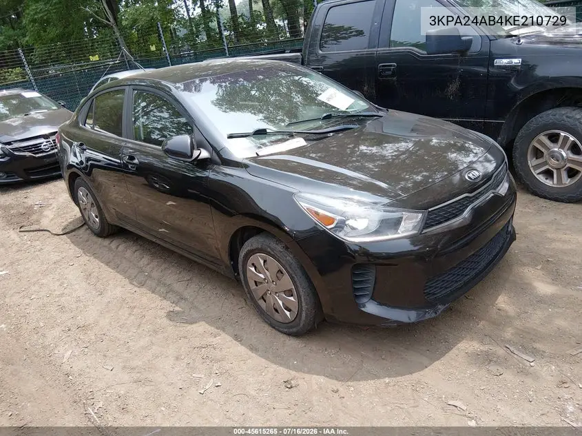 2019 Kia Rio Lx VIN: 3KPA24AB4KE210729 Lot: 45615265