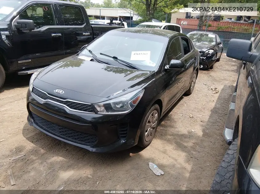 2019 Kia Rio Lx VIN: 3KPA24AB4KE210729 Lot: 45615265