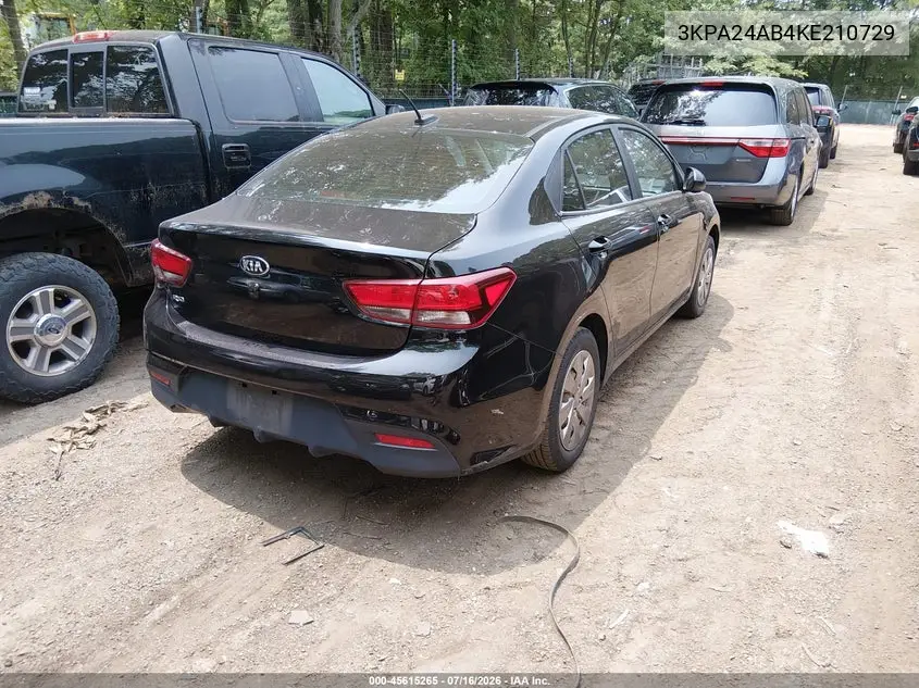 2019 Kia Rio Lx VIN: 3KPA24AB4KE210729 Lot: 45615265