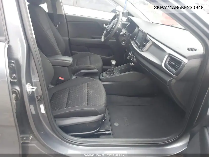 2019 Kia Rio S VIN: 3KPA24AB6KE230948 Lot: 45651106