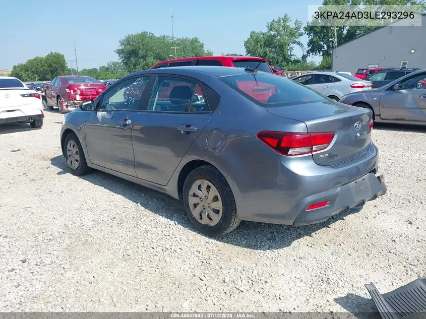 2020 Kia Rio S VIN: 3KPA24AD3LE293296 Lot: 45547843