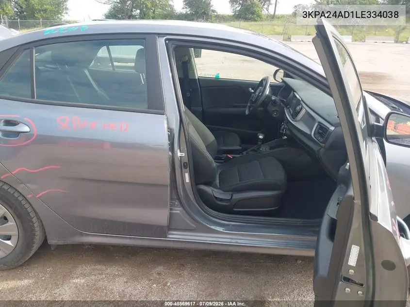 2020 Kia Rio S VIN: 3KPA24AD1LE334038 Lot: 45569617