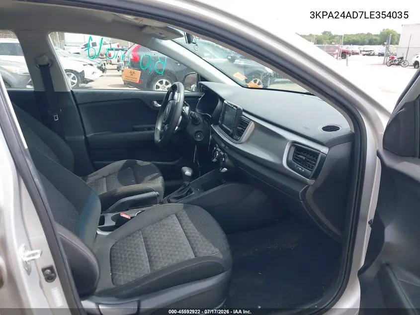 2020 Kia Rio Lx VIN: 3KPA24AD7LE354035 Lot: 45592922