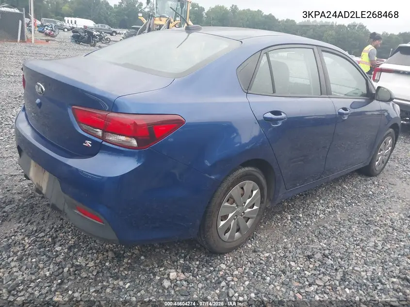 2020 Kia Rio S VIN: 3KPA24AD2LE268468 Lot: 45604274