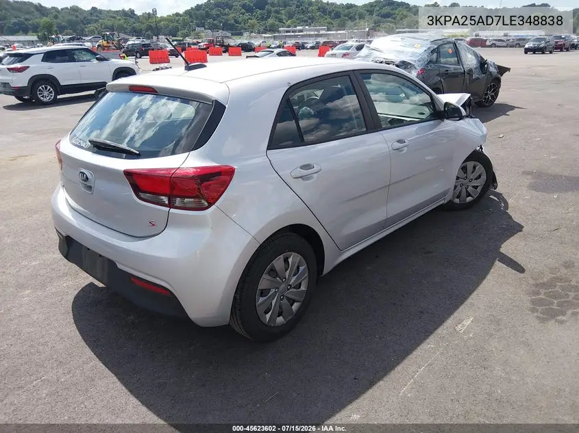 2020 Kia Rio 5-Door S VIN: 3KPA25AD7LE348838 Lot: 45623602