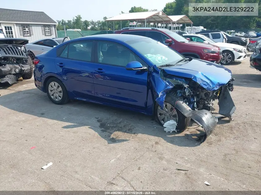 2020 Kia Rio S VIN: 3KPA24AD2LE329222 Lot: 45625612