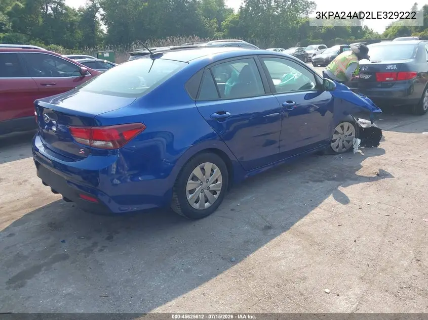 2020 Kia Rio S VIN: 3KPA24AD2LE329222 Lot: 45625612