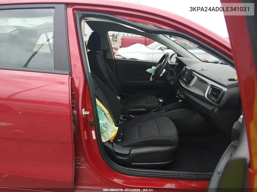 2020 Kia Rio S VIN: 3KPA24AD0LE341031 Lot: 45634778