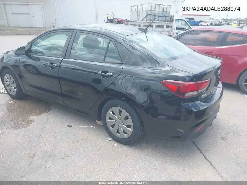 2020 Kia Rio S VIN: 3KPA24AD4LE288074 Lot: 45636685