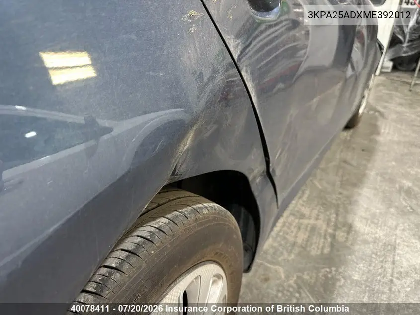 2021 Kia Rio VIN: 3KPA25ADXME392012 Lot: 40078411