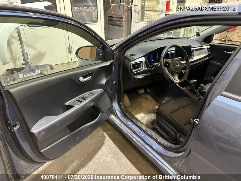 2021 Kia Rio VIN: 3KPA25ADXME392012 Lot: 40078411