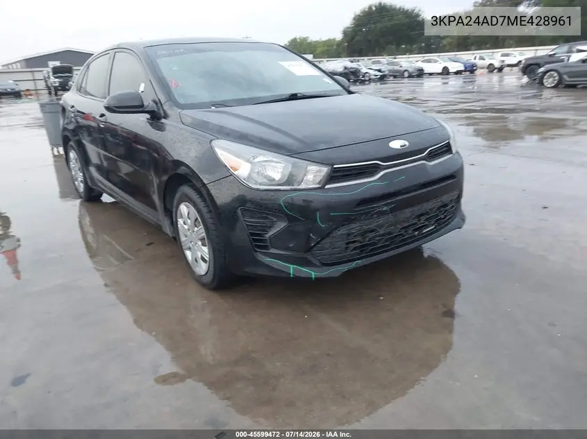 2021 Kia Rio S VIN: 3KPA24AD7ME428961 Lot: 45599472