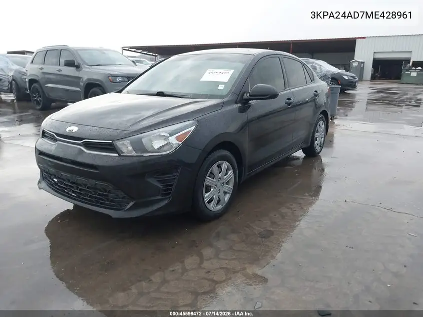 2021 Kia Rio S VIN: 3KPA24AD7ME428961 Lot: 45599472