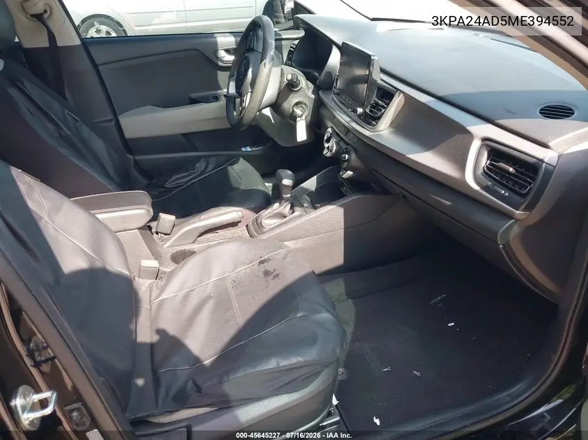 2021 Kia Rio S VIN: 3KPA24AD5ME394552 Lot: 45645227