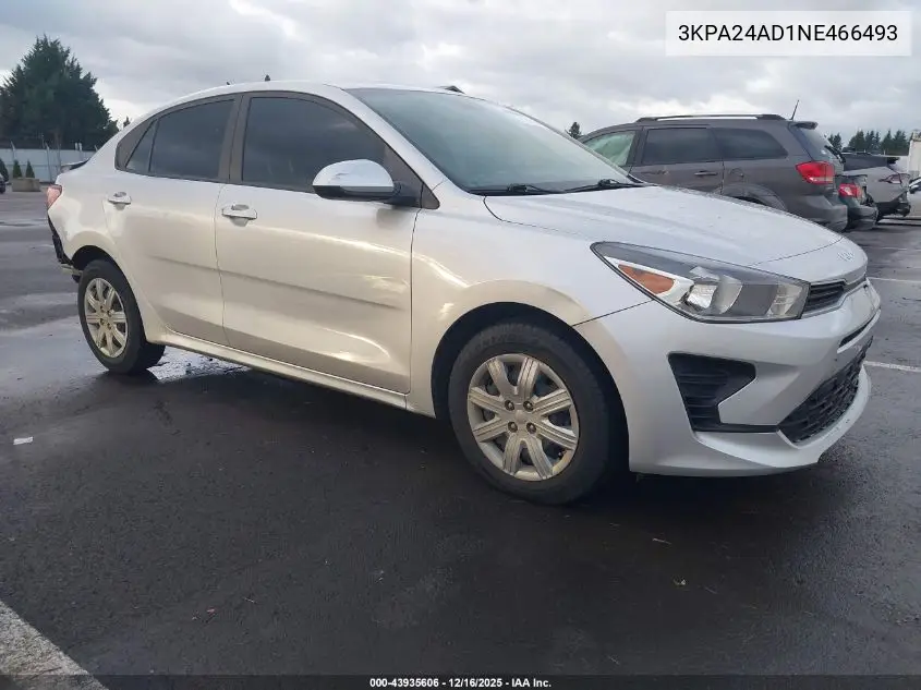 3KPA24AD1NE466493 2022 Kia Rio Lx