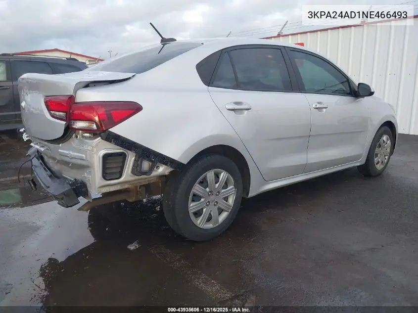 3KPA24AD1NE466493 2022 Kia Rio Lx