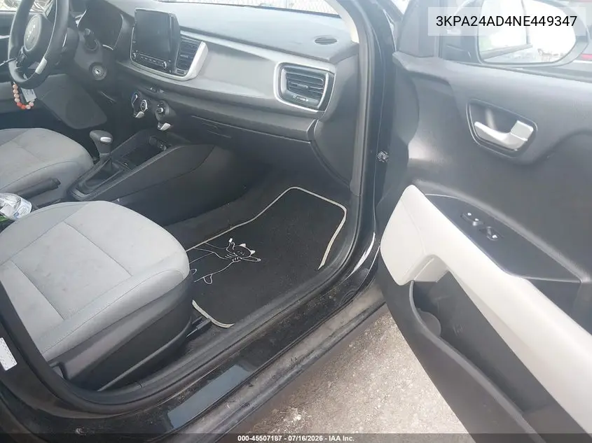 2022 Kia Rio S VIN: 3KPA24AD4NE449347 Lot: 45507187