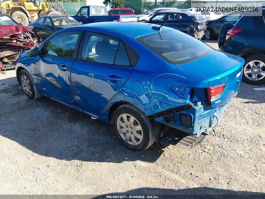 2022 Kia Rio S VIN: 3KPA24AD6NE489056 Lot: 45574277