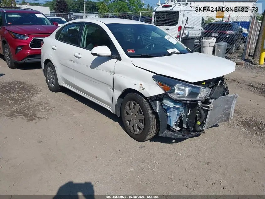 2022 Kia Rio S VIN: 3KPA24AD8NE482173 Lot: 45588979