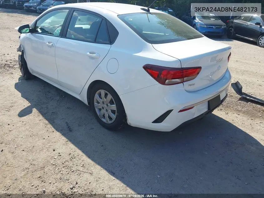 2022 Kia Rio S VIN: 3KPA24AD8NE482173 Lot: 45588979