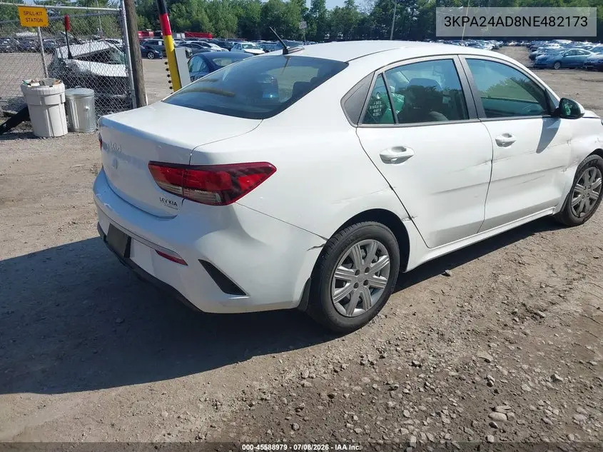 2022 Kia Rio S VIN: 3KPA24AD8NE482173 Lot: 45588979