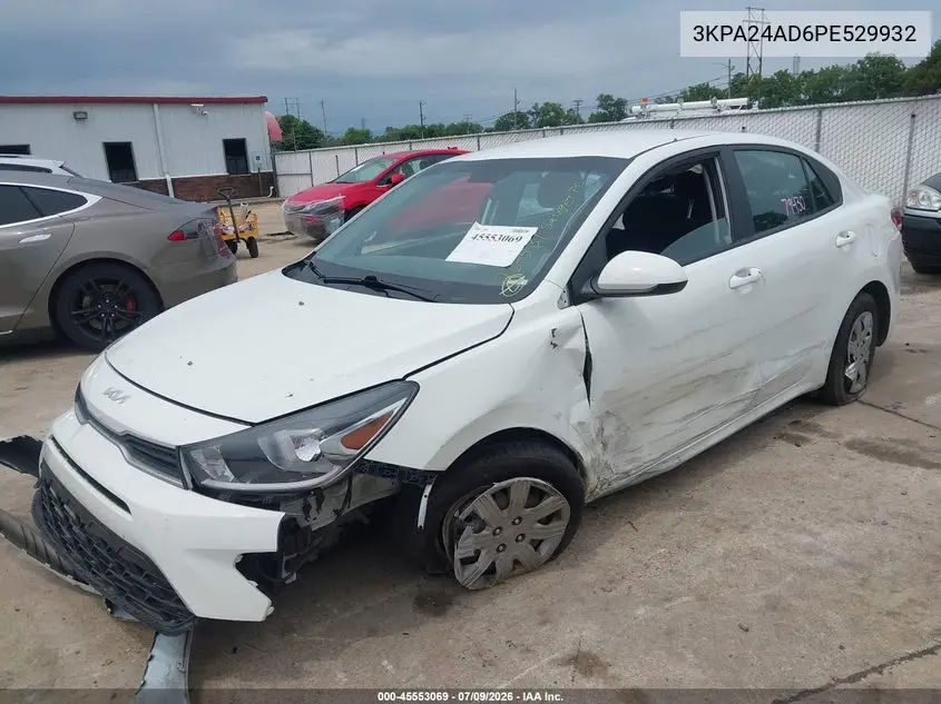 2023 Kia Rio S VIN: 3KPA24AD6PE529932 Lot: 45553069