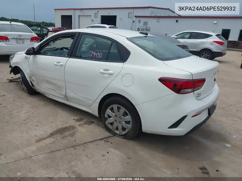 2023 Kia Rio S VIN: 3KPA24AD6PE529932 Lot: 45553069