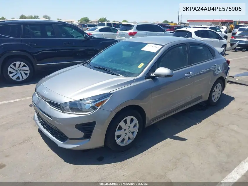 2023 Kia Rio S VIN: 3KPA24AD4PE575906 Lot: 45554935