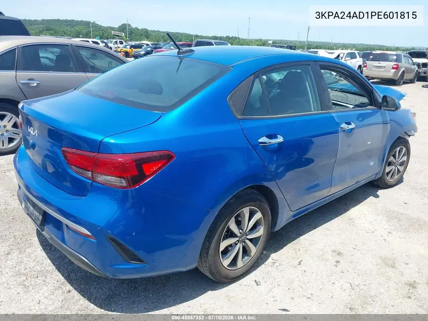 2023 Kia Rio S VIN: 3KPA24AD1PE601815 Lot: 45567352