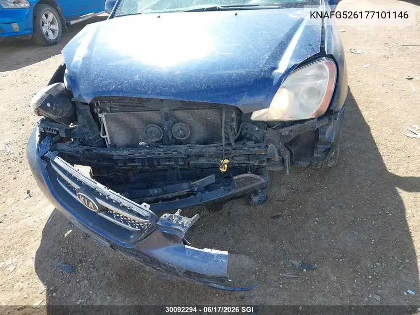 2007 Kia Rondo Lx/Ex VIN: KNAFG526177101146 Lot: 30092294
