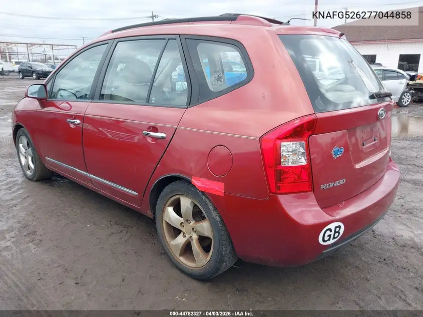 2007 Kia Rondo Ex V6 VIN: KNAFG526277044858 Lot: 44782327