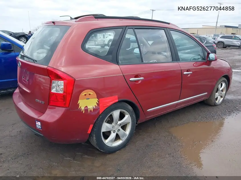 2007 Kia Rondo Ex V6 VIN: KNAFG526277044858 Lot: 44782327