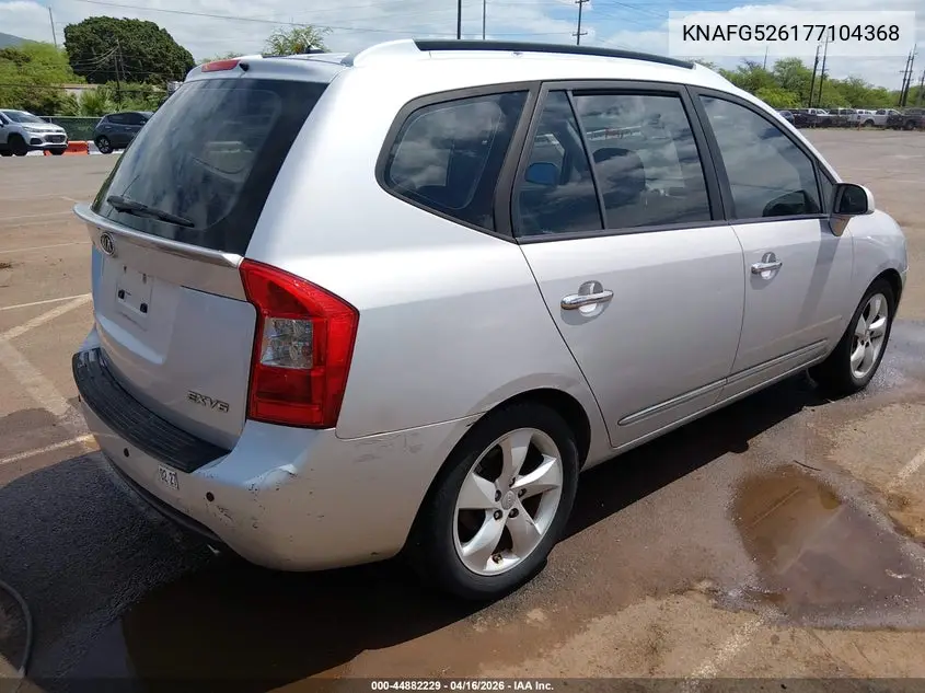2007 Kia Rondo Ex V6 VIN: KNAFG526177104368 Lot: 44882229