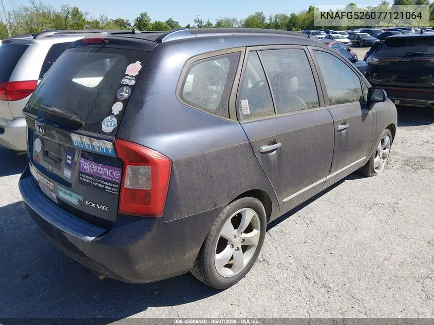 2007 Kia Rondo Ex V6 VIN: KNAFG526077121064 Lot: 45006440