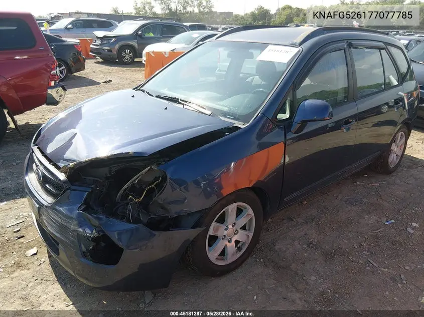 2007 Kia Rondo Lx V6 VIN: KNAFG526177077785 Lot: 45181287