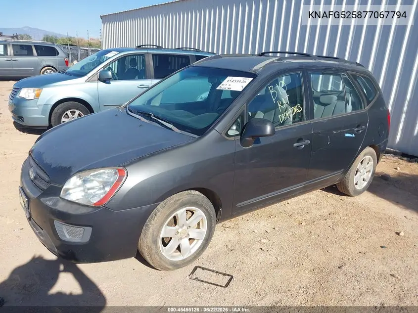 2007 Kia Rondo Lx VIN: KNAFG525877067794 Lot: 45455126