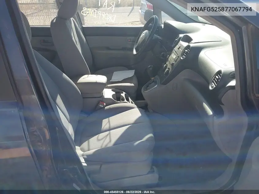 2007 Kia Rondo Lx VIN: KNAFG525877067794 Lot: 45455126