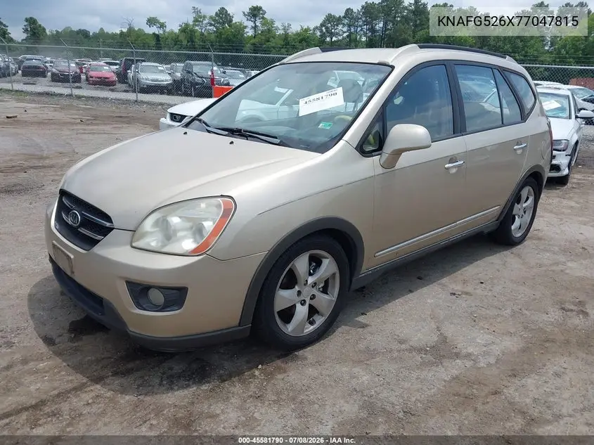 2007 Kia Rondo Ex V6 VIN: KNAFG526X77047815 Lot: 45581790