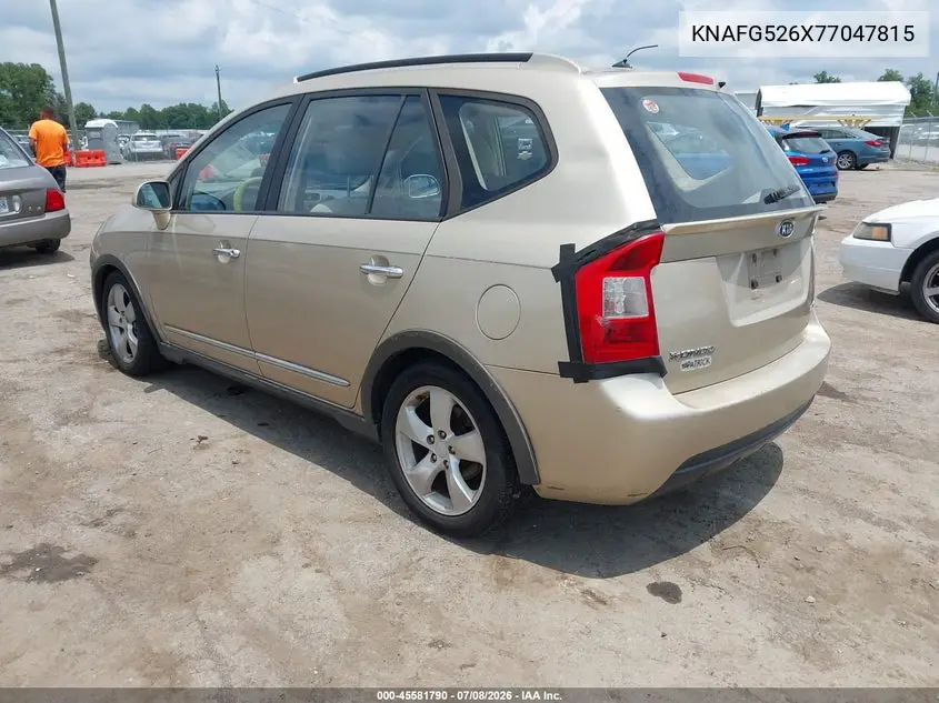 2007 Kia Rondo Ex V6 VIN: KNAFG526X77047815 Lot: 45581790