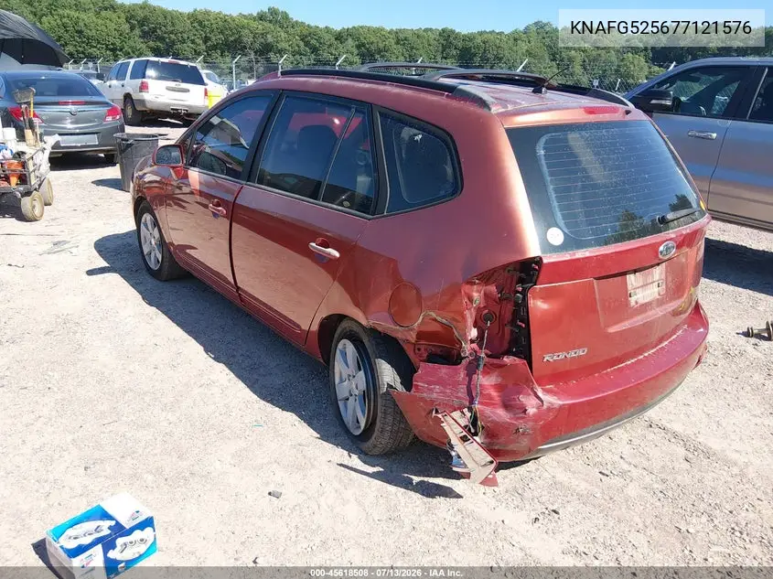 2007 Kia Rondo Lx VIN: KNAFG525677121576 Lot: 45618508