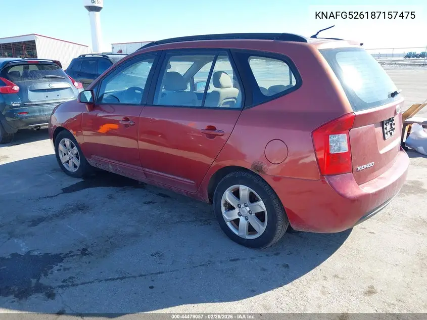 2008 Kia Rondo Lx V6 VIN: KNAFG526187157475 Lot: 44479057